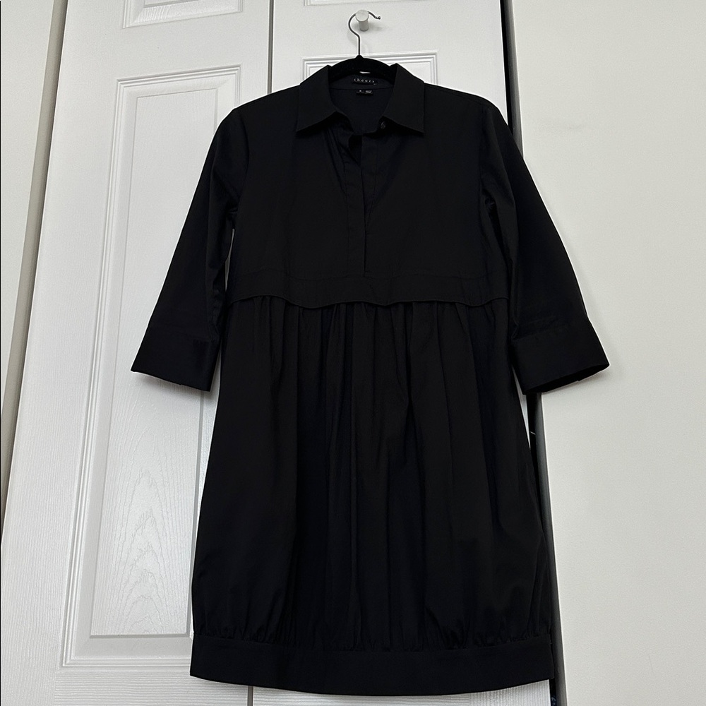 THEORY GENEVRA BLACK BUBBLE SHIRT DRESS SIZE 6